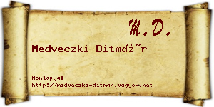 Medveczki Ditmár névjegykártya